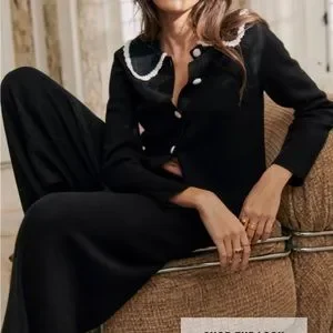 Sezane | Sweaters | Sezane Bettany Noirecru Cardigan | Poshmark